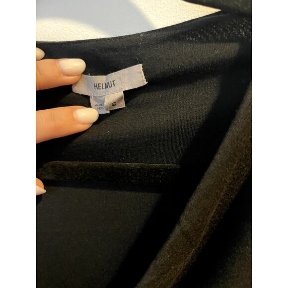 Helmut Helmut Lang Feather Jersey Drape Dress – Black – Size S - Picture 4 of 6